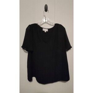 Nordstrom Rack | Black Flowy Short Sleeve Blouse Size Medium